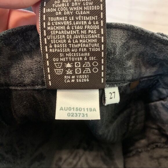 7 For All Mankind Black‎ Skinny Damask Floral Jeans - Picture 8 of 9